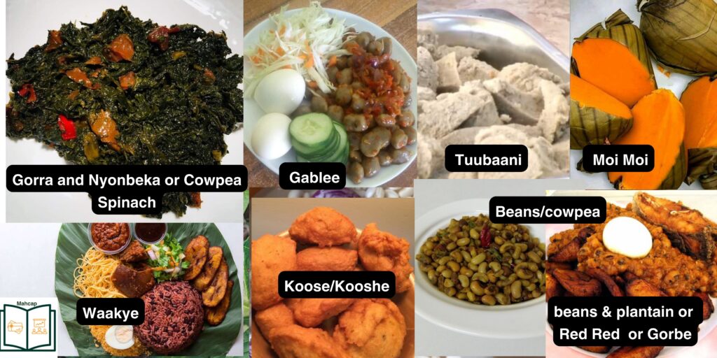 Cowpea or beans are used for koose, moimoi, cowpea spinach, etc.