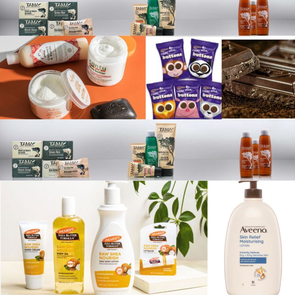 Products made with shea nut and shea butter